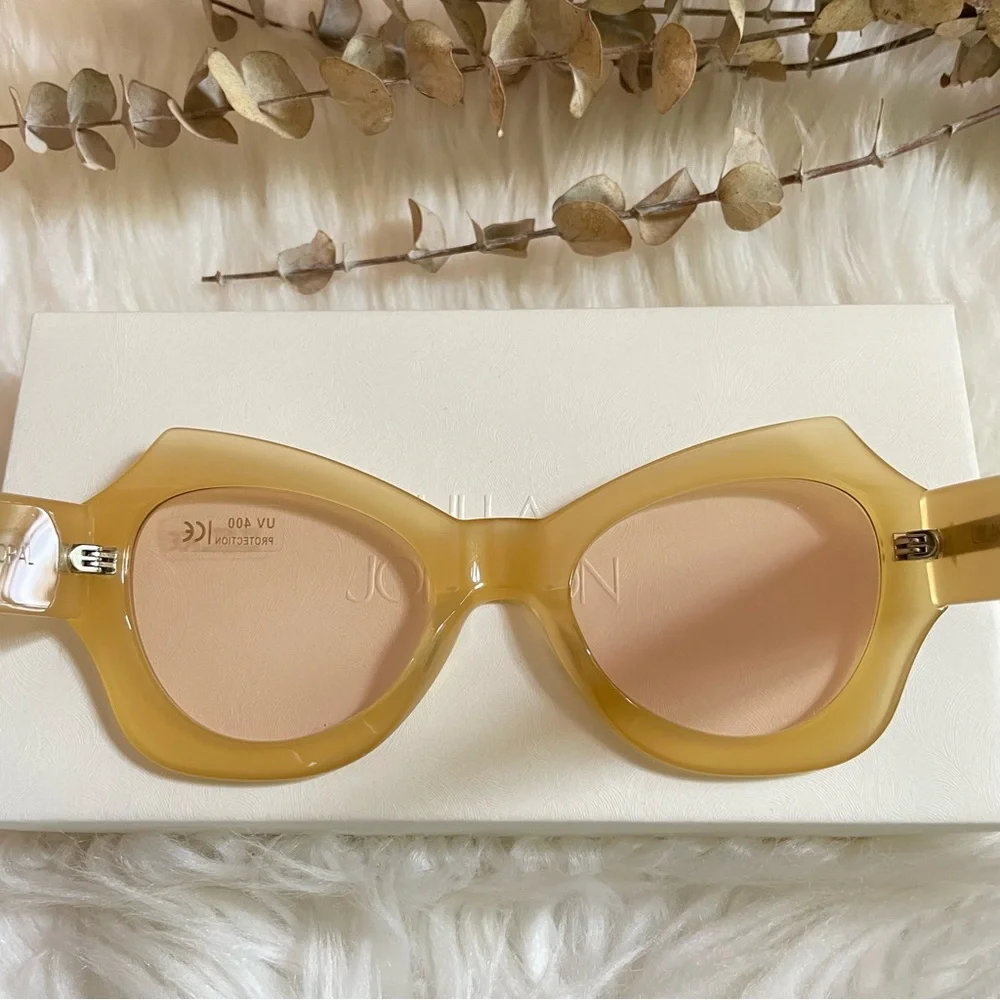 Ulla Johnson Opal Butterfly Sunglasses Yellow Ochre Acetate Women’s OS NWT